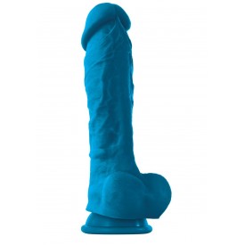 Голубой фаллоимитатор на присоске ColourSoft 8" Soft Dildo - 23,5 см.