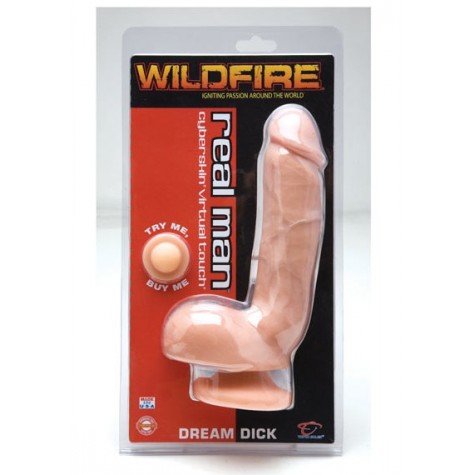 Фаллоимитатор Wildfire Real Man CyberSkin Dream Dick с мошонкой - 23 см.