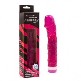 Лиловый вибратор Pleasure Fantasy с богатым рельефом - 22,5 см.