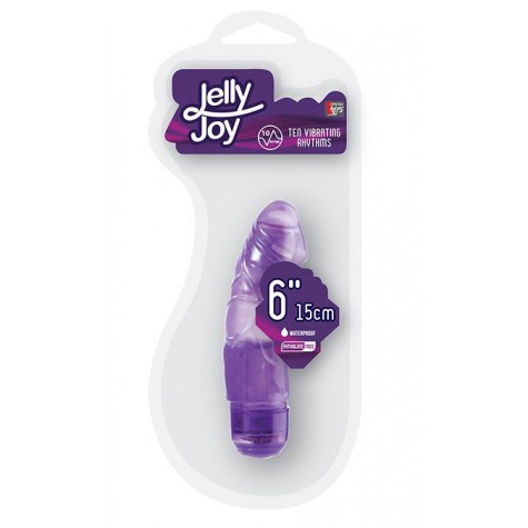 Фиолетовый вибромассажёр JELLY JOY 6INCH 10 RHYTHMS - 15 см.